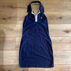 Y2k tommy girl dress medium collared halter blue green button up polo dress